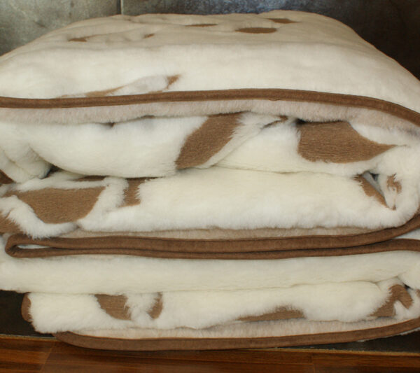 0140 Kołdra z wełny Camel Jasny + Kaszmir Róża Brąz 140x200