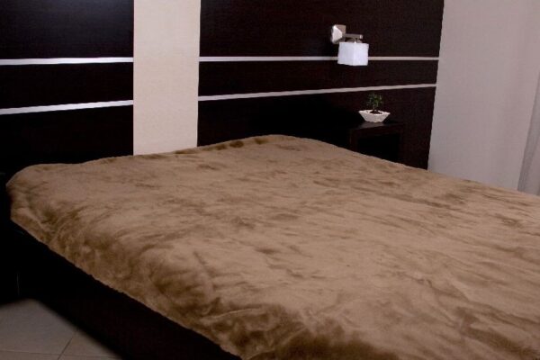 0165 Kołdra z wełny Camel Ciemny + Kaszmir Gładki 160x200