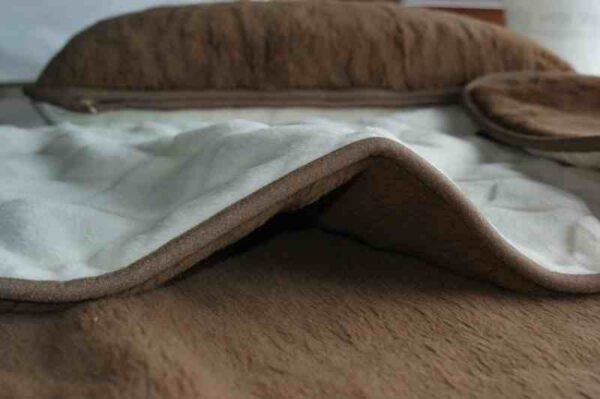 Kołdra z wełny Camel Ciemny + Kaszmir Caro 180x200