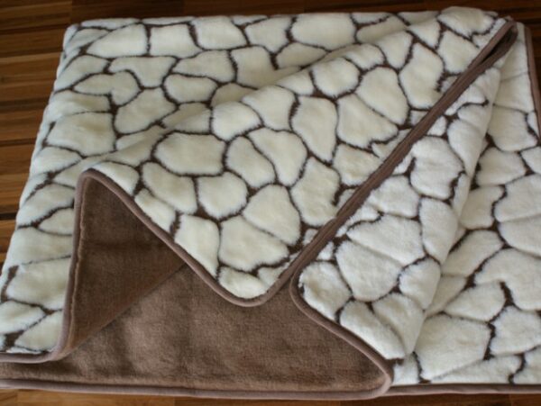 0284 Kołdra z wełny Camel Ciemny + Kaszmir Żyrafa 180x200