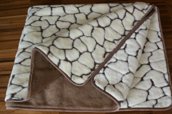 Pościel z wełny Camel Ciemny + Kaszmir Żyrafa 160x200