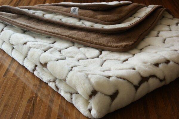 Pościel z wełny Camel Ciemny + Kaszmir Żyrafa 160x200