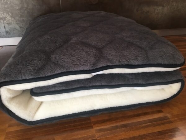 Materac z wełny Alpaki Graffit Caro + Kaszmir Gładki 120x200
