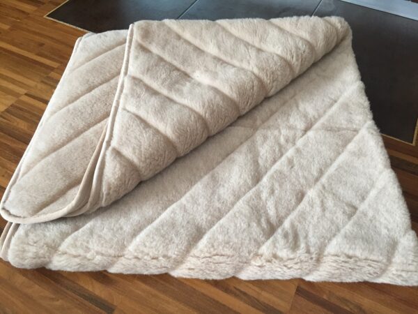 Koc wełniany Camel z wełny wielbłądziej JASNY PASY 200x200