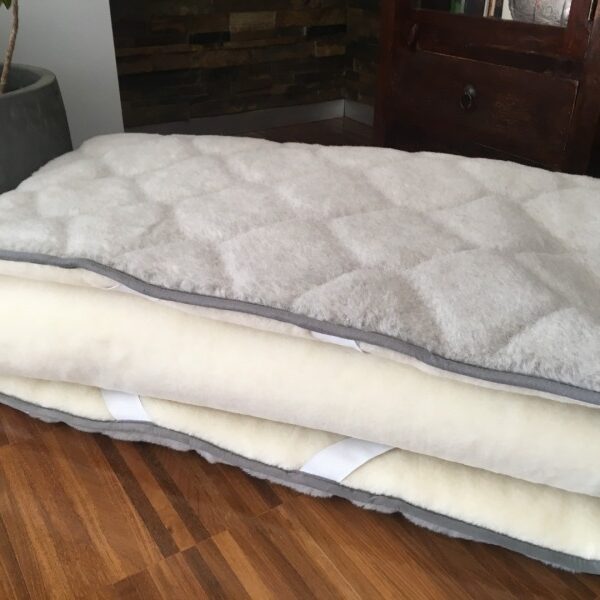 1 Materac z wełny Alpaki Silver Caro + Kaszmir Gładki 160x200