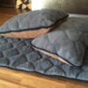 Pościel z wełny Alpaki Graffit Camel Ciemny 180x200 + Materac wełniany