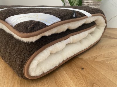 Materac z wełny Merynos Syberia Dziki Brąz Kaszmir Caro  90x200
