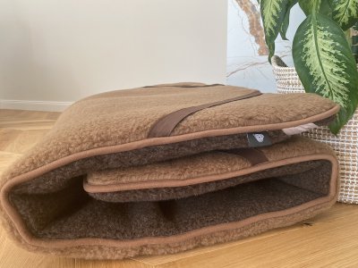 Materac z wełny Merynos Syberia Dziki Brąz Camel Ciemny 200x200