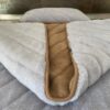 Pościel z wełny Alpaki Silver Pasy Camel Ciemny Pasy 140x200 + Materac wełniany