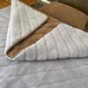 Pościel z wełny Alpaki Silver Pasy Camel Ciemny Pasy 140x200 + Materac wełniany