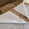 Pościel z wełny Alpaki Silver Pasy Camel Ciemny Pasy 140x200 + Materac wełniany