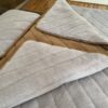 Pościel z wełny Alpaki Silver Pasy Camel Ciemny Pasy 140x200 + Materac wełniany