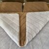 Pościel z wełny Alpaki Silver Pasy Camel Ciemny Pasy 160x200 + Materac wełniany