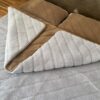 Pościel z wełny Alpaki Silver Pasy Camel Ciemny Pasy 160x200 + Materac wełniany