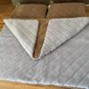 Pościel z wełny Alpaki Silver Pasy Camel Ciemny Pasy 160x200 + Materac wełniany