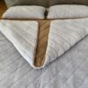 Pościel z wełny Alpaki Silver Pasy Camel Ciemny Pasy 160x200 + Materac wełniany