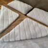 Pościel z wełny Alpaki Silver Pasy Camel Ciemny Pasy 160x200 + Materac wełniany