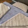 Pościel z wełny Alpaki Alpina Pasy Camel Jasny Pasy 140x200 + Materac wełniany