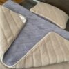 Pościel z wełny Alpaki Alpina Pasy Camel Jasny Pasy 140x200 + Materac wełniany