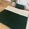 Pościel z wełny Merynos Tumbler Mocna Zieleń + Tumbler Biały 140x200