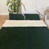 Pościel z wełny Merynos Tumbler Mocna Zieleń + Tumbler Biały 160x200