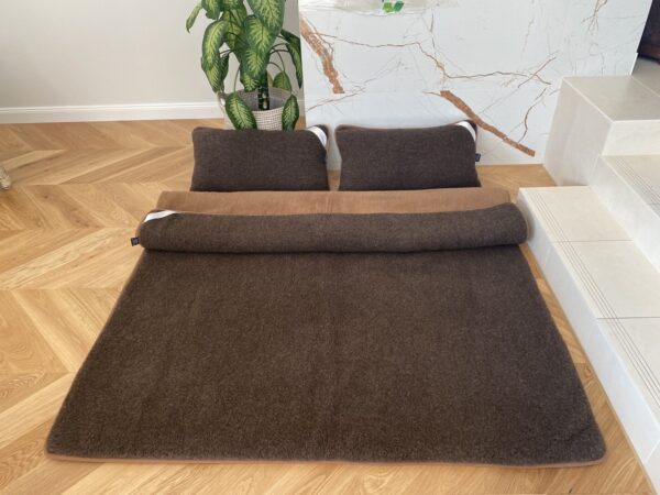 Posciel_Merynos_Dziki_Braz_Camel_Ciemny_160x200_42 Pościel z wełny Merynos Syberia Dziki Brąz + Camel Ciemny 180x200 + Podkład wełniany
