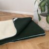 Kołdra z wełny Merynos Tumbler Mocna Zieleń + Tumbler Biały 160x200