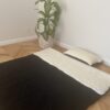 Pościel z wełny Merynos Tumbler Czarny + Tumbler Biały 140x200 + Materac wełniany