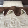 1 Pościel z wełny Camel Ciemny + Kaszmir Róża 140x200 + Materac wełniany
