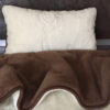 16 Pościel z wełny Camel Ciemny + Kaszmir Róża 140x200 + Materac wełniany