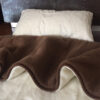 2 Pościel z wełny Camel Ciemny + Kaszmir Róża 140x200 + Materac wełniany