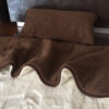8 Pościel z wełny Camel Ciemny + Kaszmir Róża 140x200 + Materac wełniany