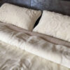 2 Pościel z wełny Camel Jasny + Kaszmir Róża 220x200 + Materac wełniany