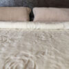 21 Pościel z wełny Camel Jasny + Kaszmir Róża 220x200 + Materac wełniany