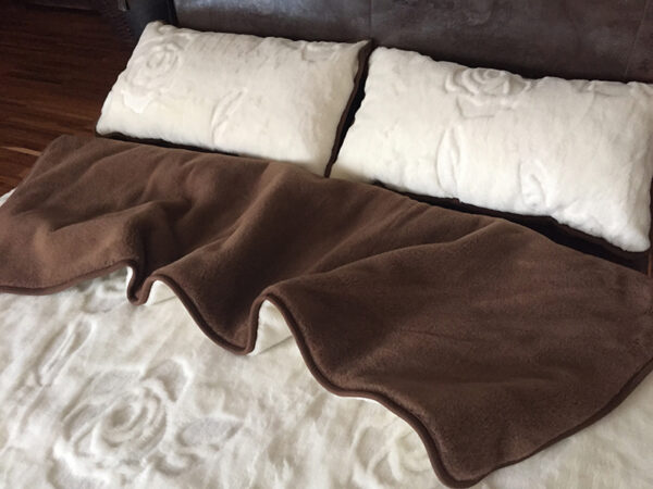 11 Pościel z wełny Camel Ciemny + Kaszmir Róża 220x200