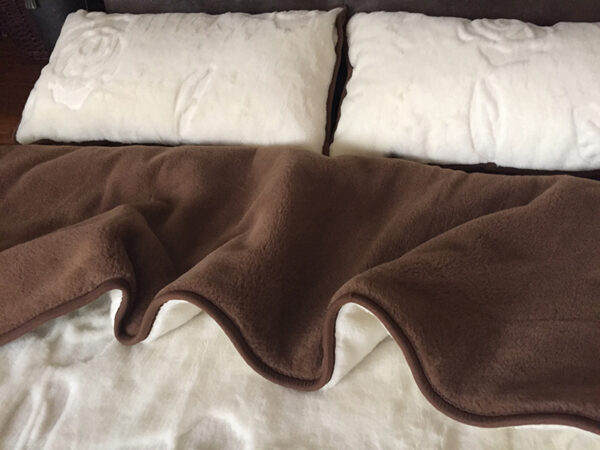 12 Pościel z wełny Camel Ciemny + Kaszmir Róża 220x200