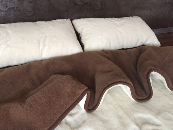 13 Pościel z wełny Camel Ciemny + Kaszmir Róża 220x200