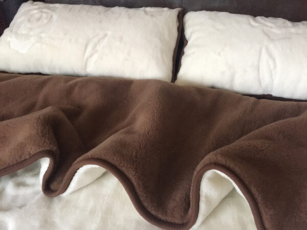 15 Pościel z wełny Camel Ciemny + Kaszmir Róża 220x200
