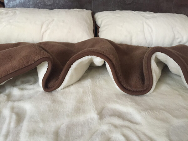 16 Pościel z wełny Camel Ciemny + Kaszmir Róża 220x200