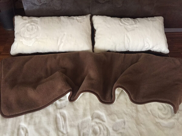 17 Pościel z wełny Camel Ciemny + Kaszmir Róża 220x200