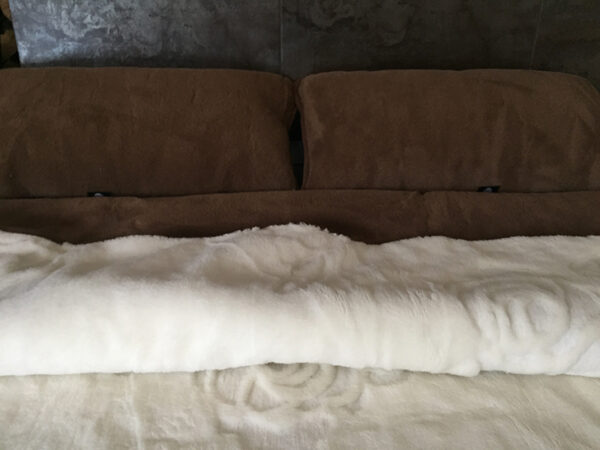 24 Pościel z wełny Camel Ciemny + Kaszmir Róża 220x200