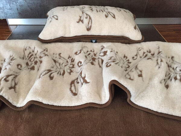 7 Pościel wełniana Camel z wełny wielbłądziej Aruba 140x200 + Materac wełniany