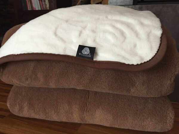12 Kołdra z wełny Camel Ciemny + Kaszmir Róża 180x200