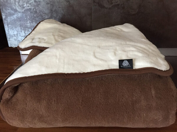 13 Kołdra z wełny Camel Ciemny + Kaszmir Róża 180x200
