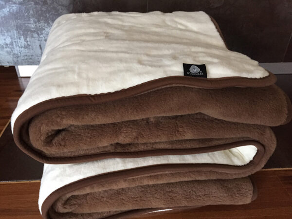 14 Kołdra z wełny Camel Ciemny + Kaszmir Róża 180x200