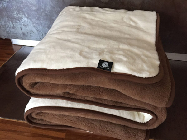 16 Kołdra z wełny Camel Ciemny + Kaszmir Róża 180x200