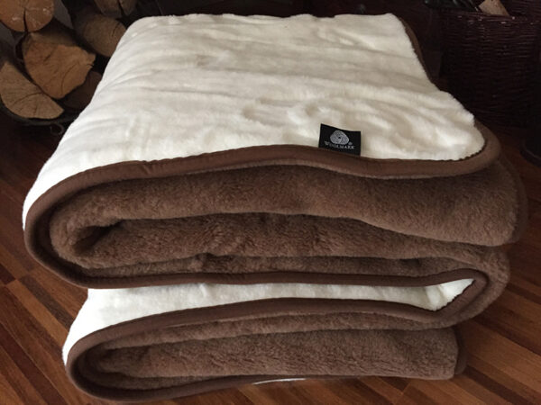 17 Kołdra z wełny Camel Ciemny + Kaszmir Róża 180x200