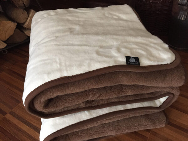 18 Kołdra z wełny Camel Ciemny + Kaszmir Róża 180x200