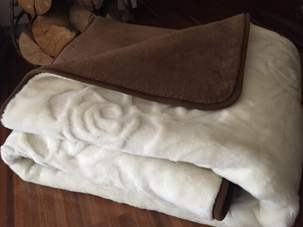 20 Kołdra z wełny Camel Ciemny + Kaszmir Róża 180x200