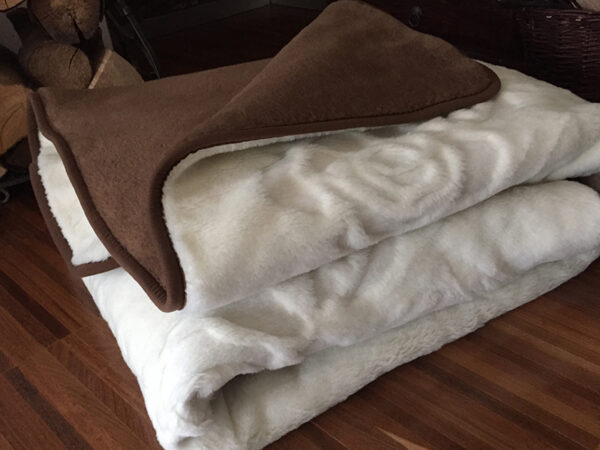 21 Kołdra z wełny Camel Ciemny + Kaszmir Róża 180x200